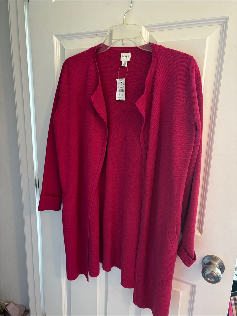 J. Crew Women's Open-Front Cardigan - Deep Pink